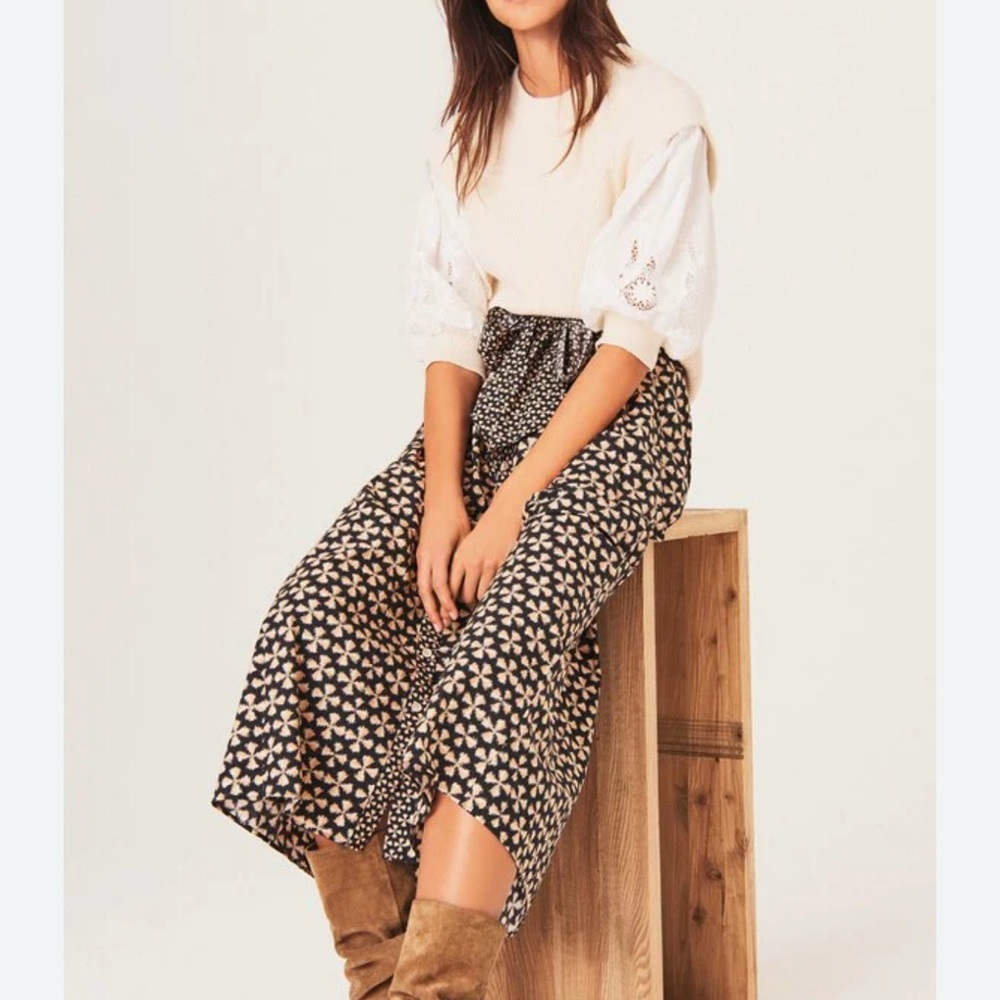 Ba&sh Cylia button down midi skirt - 3/8/LARGE